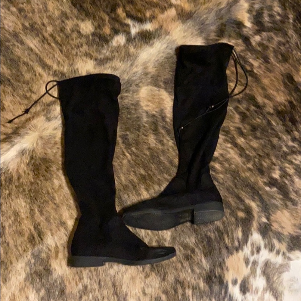 Knee high suede boots